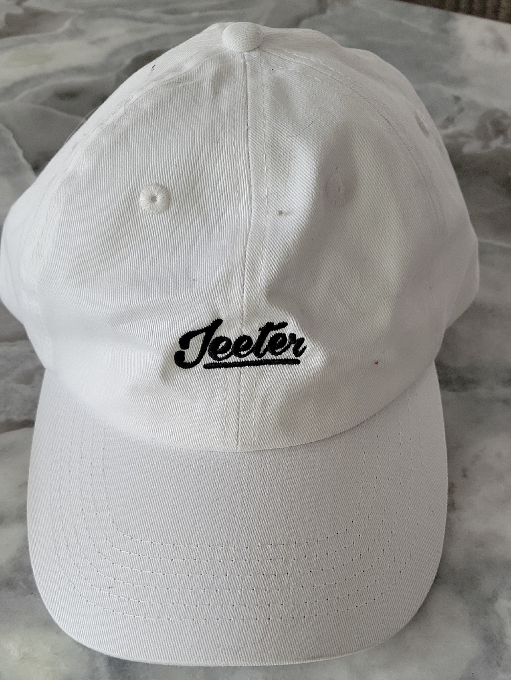 Jeeter White Embroidered Cotton Dad Hat
